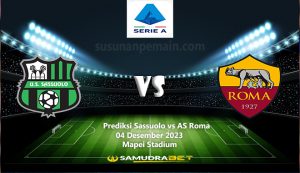 Prediksi Sassuolo vs Roma Liga Italia 04 Desember 2023